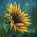 Cleared for Landing - Sunflower painting